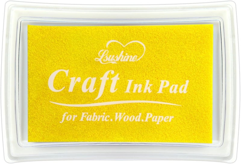 Lsushine Craft Ink Pad for Rubber Stamps, Paper, Wooden, Fabric, Scrapbooking, Non-Toxic Finger Ink Pads for Kids (Light Yellow) - Image 1